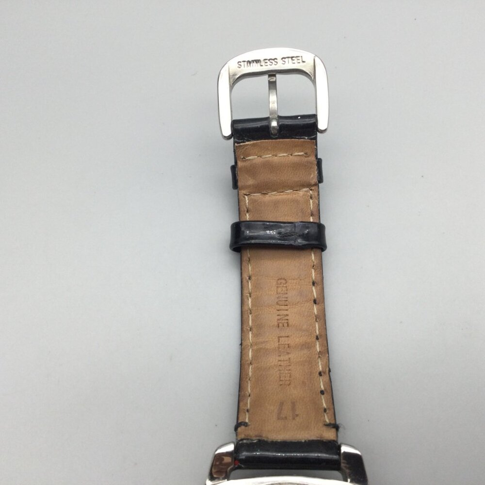 Coach Watch Women 39mm Silver Tone Black Logo Dial Crystals Leather New Battery - Picture 10 of 15